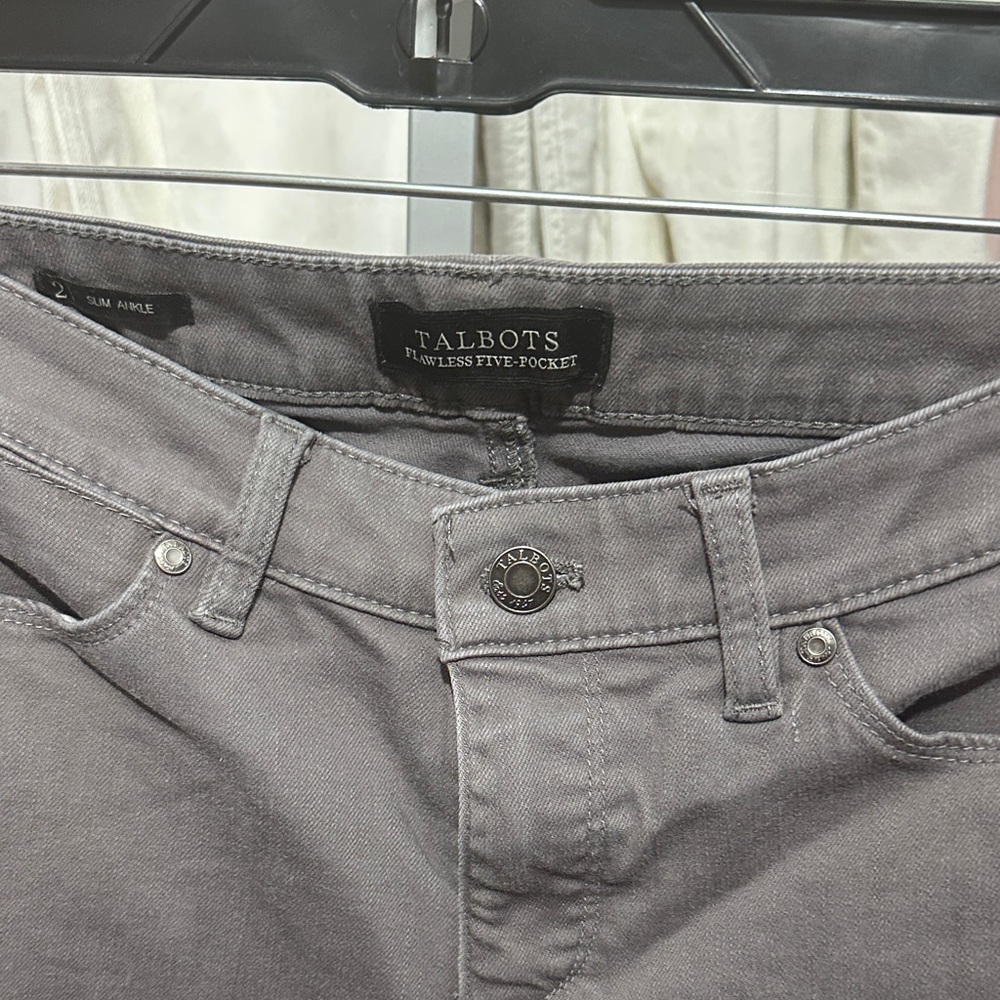 Talbots Flawless Five Pocket slim ankle Charcoal Denim Pants